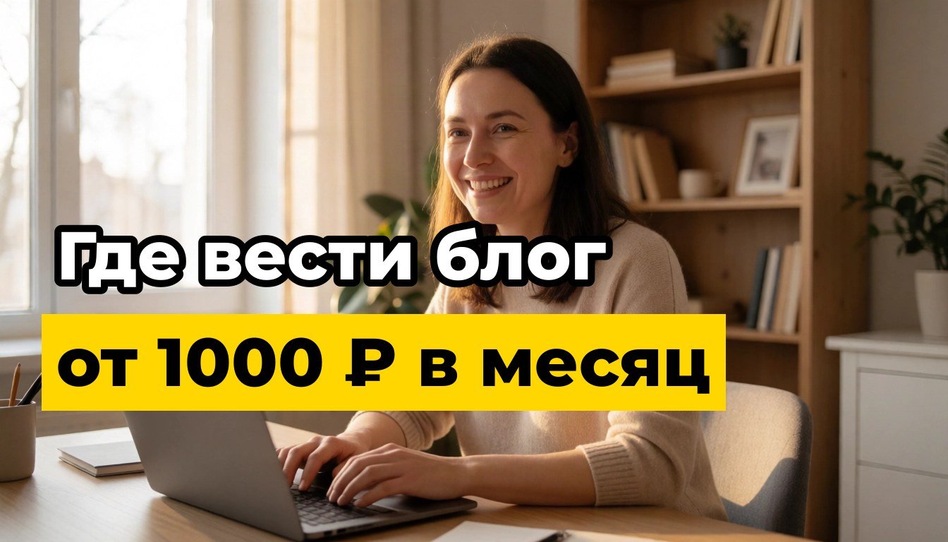 Где лучше вести блог в России: обложка статьи о площадках от 1000 ₽