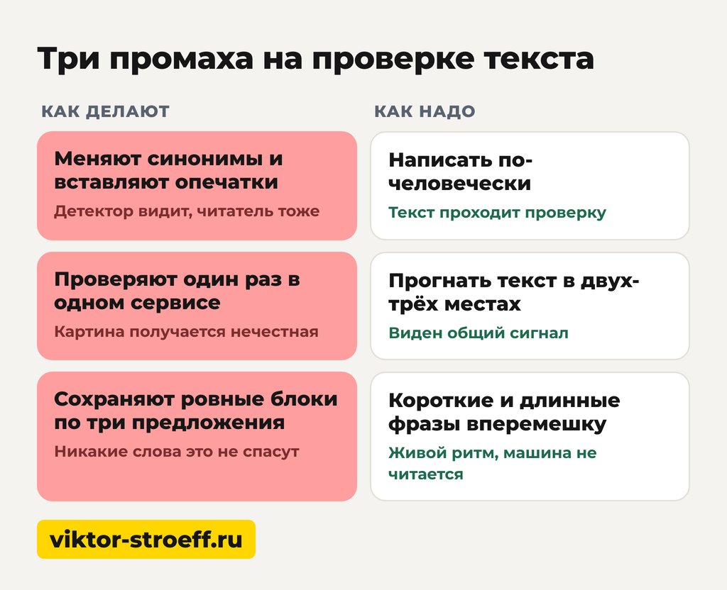 Три промаха на проверке текста на искусственный интеллект и как их избежать