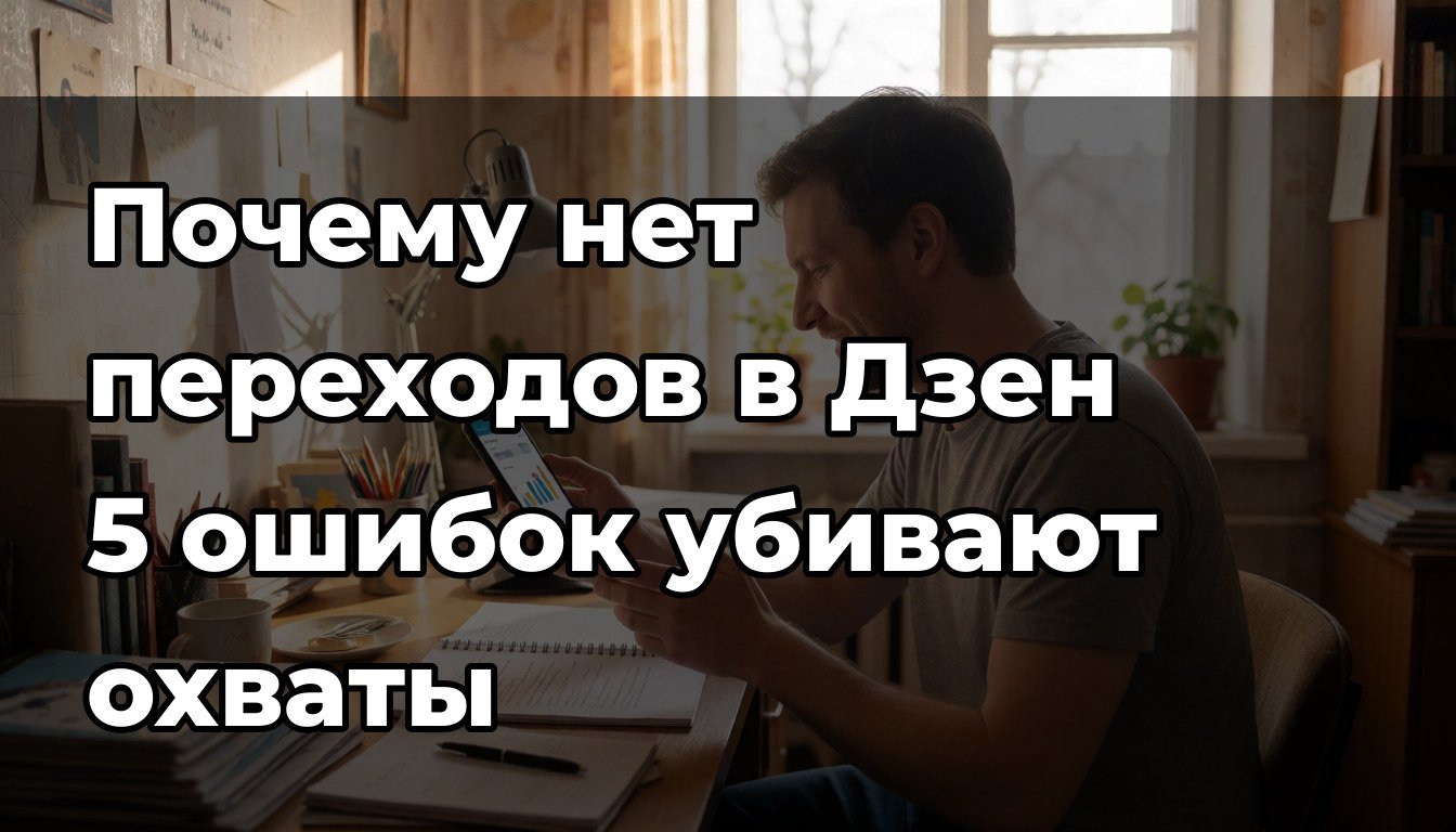 Пример статьи в Дзен: 5 ошибок, из-за которых нет переходов