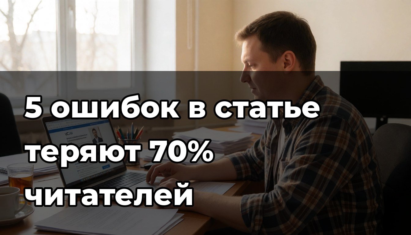 Статья на VC.ru: 5 ошибок, из-за которых её не читают